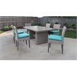 Afuera Living Outdoor Patio Dining Table with 6 Armless Chairs in Aruba