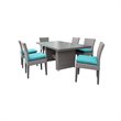 Afuera Living Outdoor Patio Dining Table with 6 Armless Chairs in Aruba
