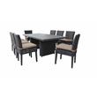 Afuera Living Outdoor Patio Dining Table with 8 Armless Chairs in Wheat