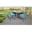 Afuera Living Outdoor Patio Dining Table with 8 Armless Chairs in Aruba