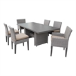 Afuera Living Patio Dining Table 4 Armless Chairs 2 Arm Chairs in Wheat