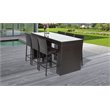 Afuera Living Bar Table Set With Barstools 7 Piece Outdoor Patio Furniture