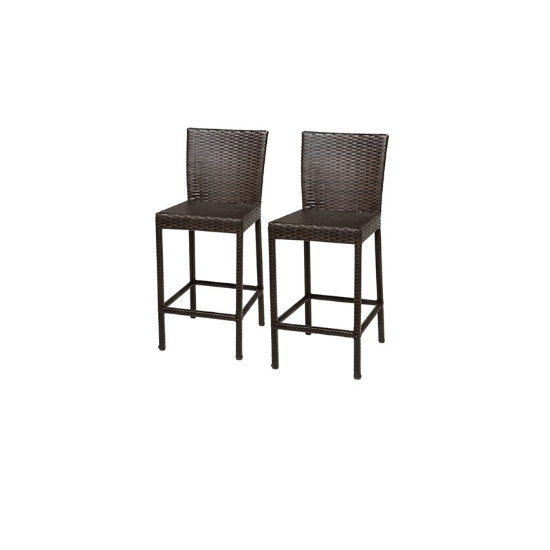 Afuera Living Bar Table Set With Barstools 7 Piece Outdoor Patio Furniture