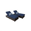 Afuera Living Chaise Set of 2 Outdoor Wicker Patio Furniture in Navy
