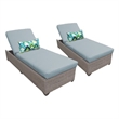 Afuera Living Chaise Set of 2 Outdoor Wicker Patio Furniture in Spa
