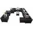 Afuera Living Traditional 17 Pc Wicker Outdoor Sectional Set in Black