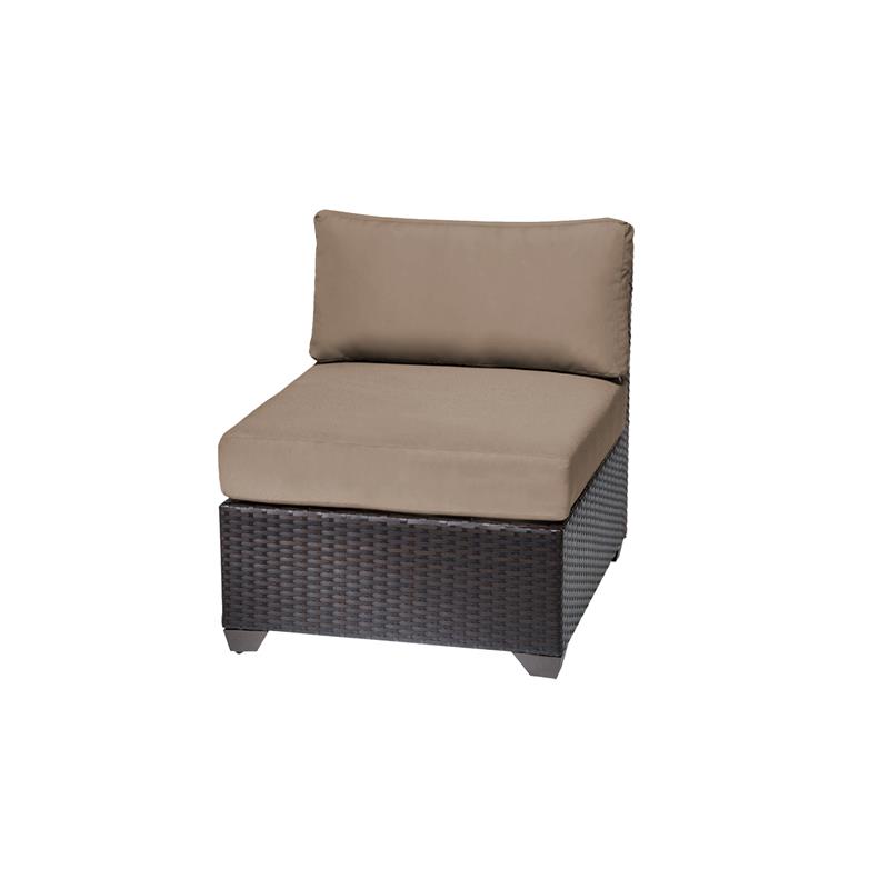Afuera Living Traditional 17 Pc Wicker Outdoor Sectional Set in Black