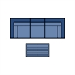 Afuera Living 4-Piece Wicker / Rattan Outdoor Sofa Set in Cobalt Blue