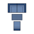 Afuera Living 4-Piece Wicker / Rattan Outdoor Sofa Set in Cobalt Blue