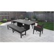 Afuera Living Patio Dining Table with 4 Dining Chairs and 1 Bench in Terracotta