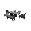 Afuera Living Patio Dining Table with 4 Dining Chairs and 1 Bench in Terracotta