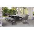 Afuera Living Patio Dining Table with 2 Dining Chairs and 2 Benches in Wheat