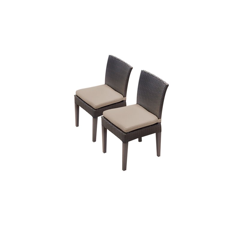 Afuera Living Patio Dining Table with 2 Dining Chairs and 2 Benches in Wheat