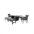 Afuera Living Patio Dining Table with 2 Dining Chairs and 2 Benches in Wheat