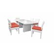Afuera Living Outdoor Patio Dining Table with 6 Armless Chairs in Tangerine