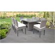Afuera Living Rectangular Patio Dining Table with 8 Armless Chairs in Sail White