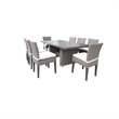 Afuera Living Rectangular Patio Dining Table with 8 Armless Chairs in Sail White