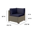 Afuera Living 6-Piece Wicker / Rattan Outdoor Conversation Set in Cobalt Blue