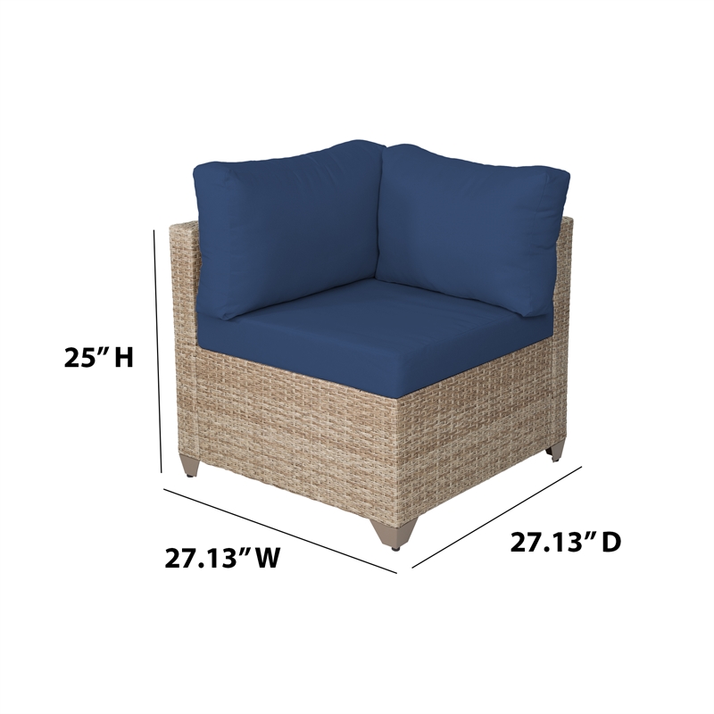 Afuera Living 7-Piece Wicker / Rattan Outdoor Set with End Table in Linen White