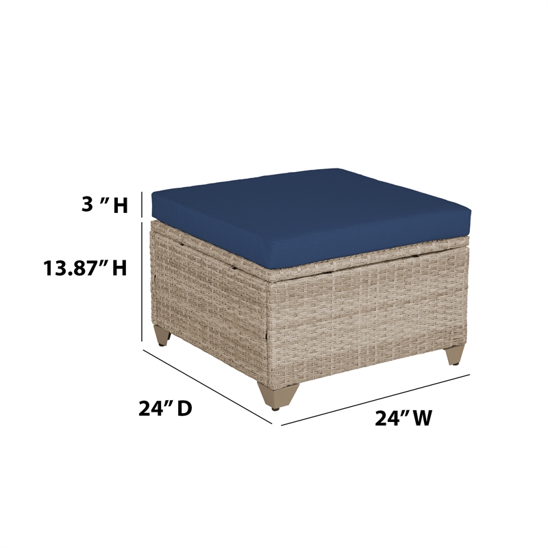 Afuera Living 7-Piece Wicker / Rattan Outdoor Set with End Table in Linen White