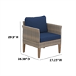 Afuera Living 4-Piece Wicker / Rattan Outdoor Conversation Set in Cobalt Blue