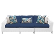 Afuera Living Contemporary 3 Piece Wicker Patio Sofa in Blue