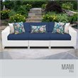 Afuera Living Contemporary 3 Piece Wicker Patio Sofa in Blue