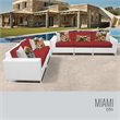 Afuera Living Contemporary 5 Piece Wicker Patio Sofa Set in Red