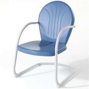 Afuera Living Contemporary Metal Patio Chair in Sky Blue Finish
