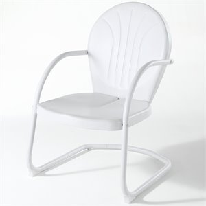 Afuera Living Contemporary Metal Steel Patio Chair in White Finish