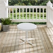 Afuera Living Contemporary Metal Steel Patio End Table in White