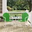 Afuera Living Modern 3 Piece Metal Patio Conversation Set in Green
