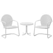 Afuera Living Modern 3 Piece Metal Patio Conversation Set in White