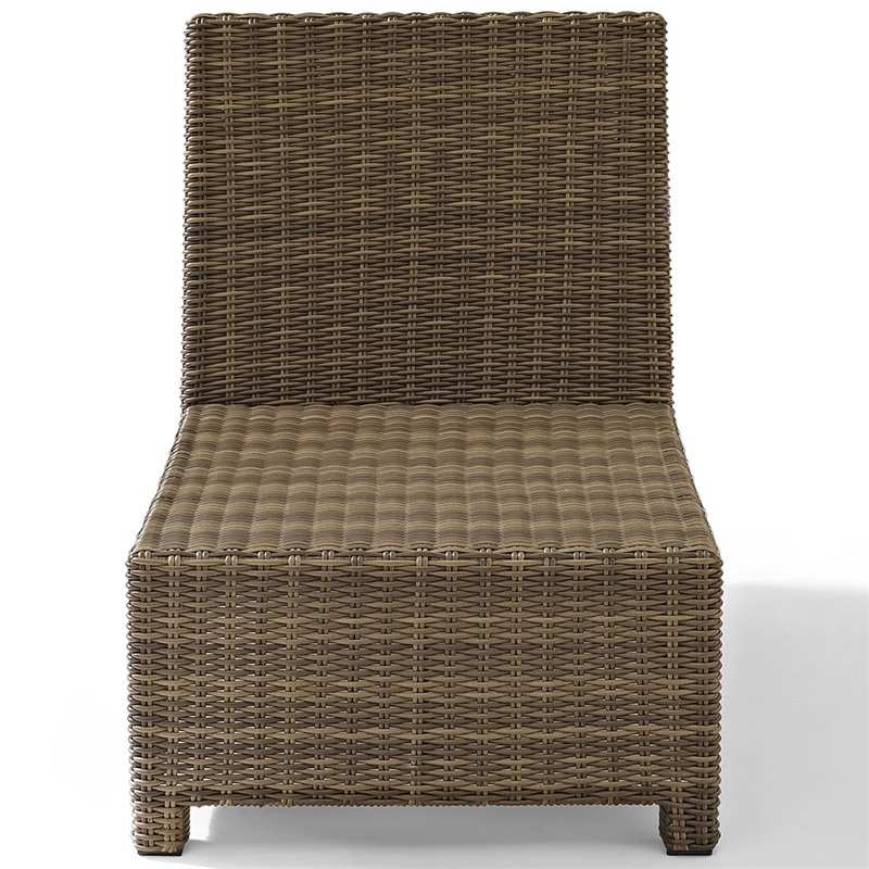 Afuera Living Fabric Armless Patio Chair in Brown and Sangria Red