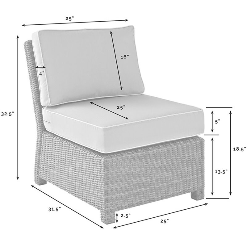 Afuera Living Fabric Armless Patio Chair in Brown and Sangria Red