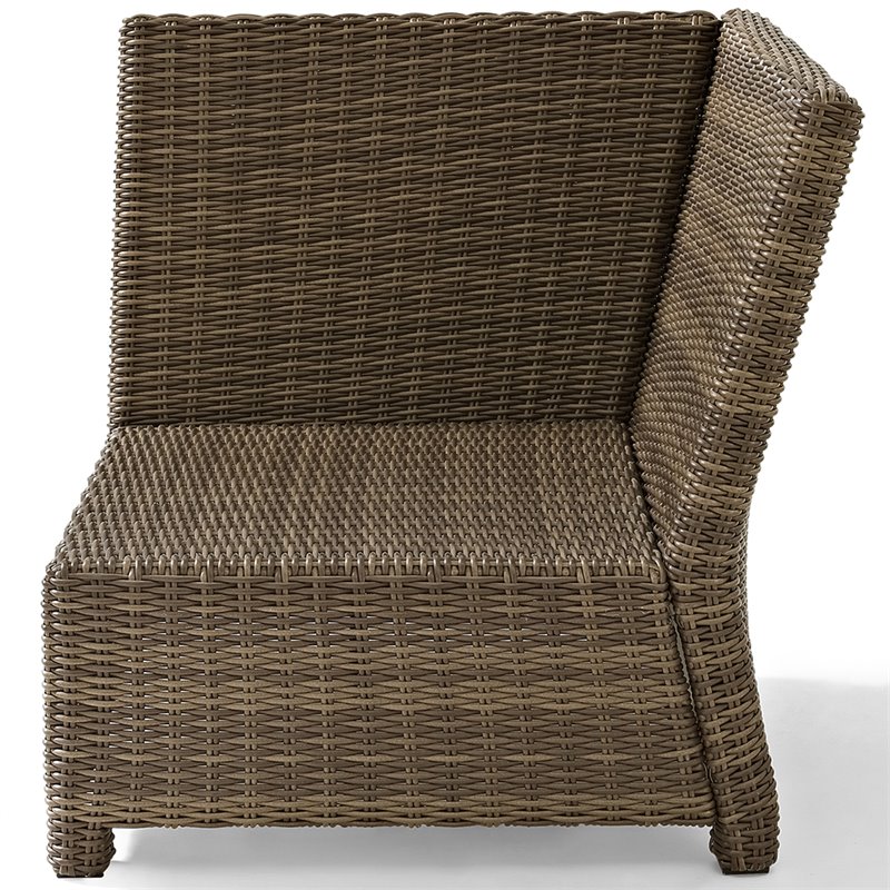Afuera Living Modern Fabric Corner Patio Chair in Brown and Sand