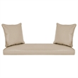 Afuera Living Wicker Porch Swing in Espresso with Tan Cushion