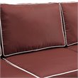 Afuera Living Contemporary Fabric Patio Sofa in Brown and Red
