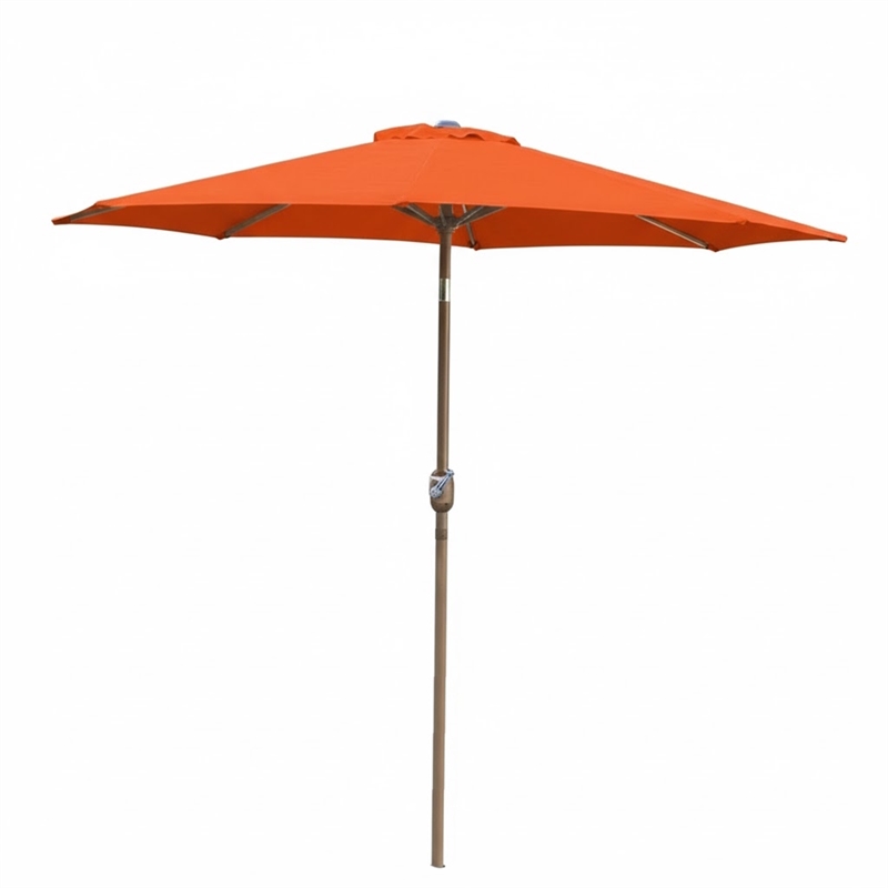 Afuera Living 9' Aluminum Market Patio Umbrella with Crank in Orange