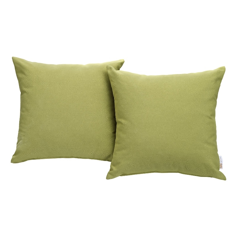 Afuera Living 2-Piece Modern Fabric Outdoor Patio Pillow Set in Peridot Green