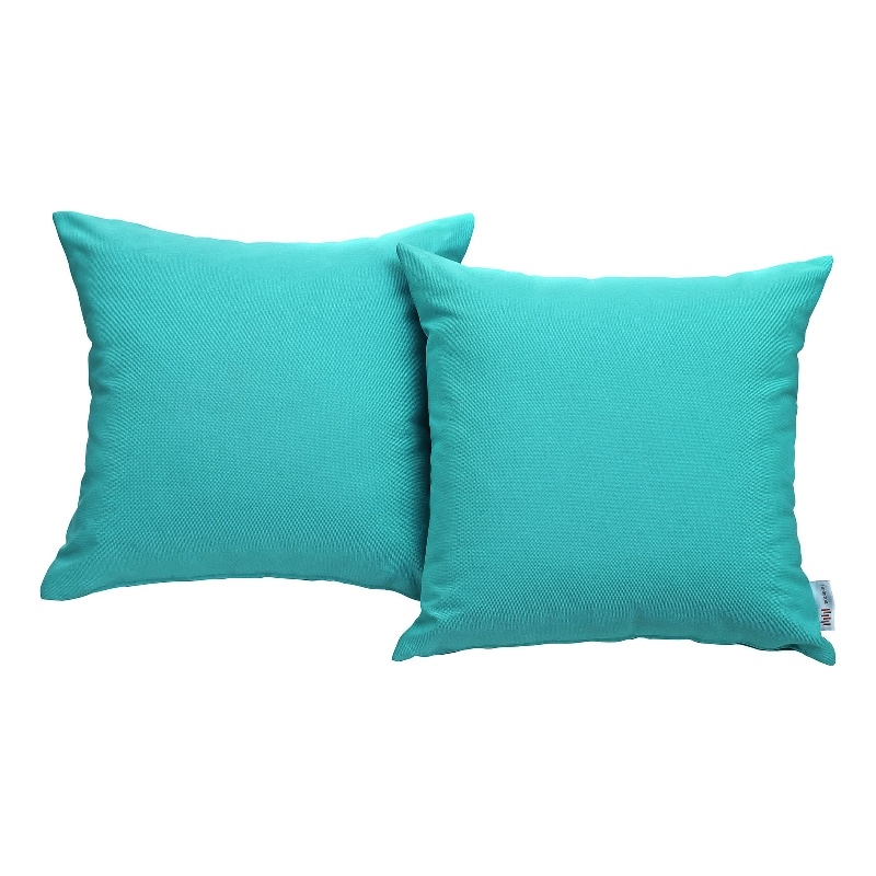 Afuera Living 2-Piece Modern Fabric Outdoor Patio Pillow Set in Turquoise