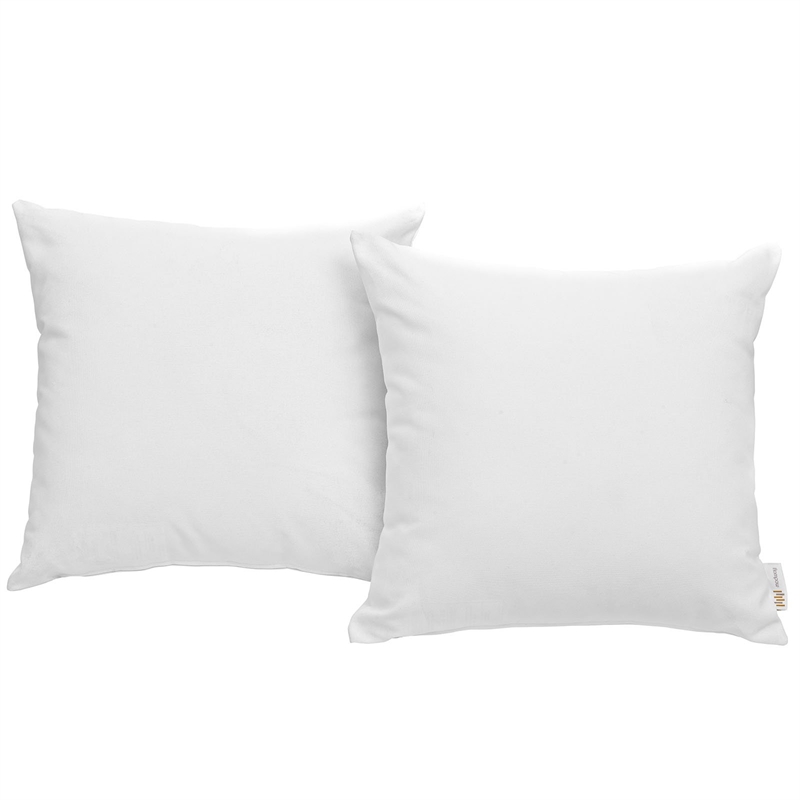 Afuera Living 2-Piece Modern Fabric Outdoor Patio Pillow Set in White