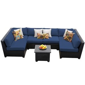 afuera living 7-piece patio wicker sectional set 07c in navy