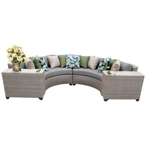 afuera living contemporary 4 piece wicker patio sectional in gray