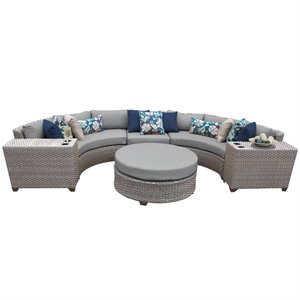 afuera living modern 6 piece wicker patio sectional set in gray