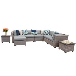 afuera living modern 9-piece hand woven wicker patio sectional set