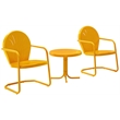 Afuera Living 3 Piece Metal Patio Conversation Set in Tangerine