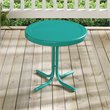Afuera Living Modern Metal Patio End Table in Turquoise Gloss