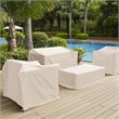 Afuera Living Modern 4 Piece Patio Vinyl Loveseat Cover Set in Tan