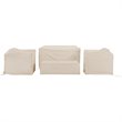Afuera Living Modern 4 Piece Patio Vinyl Loveseat Cover Set in Tan